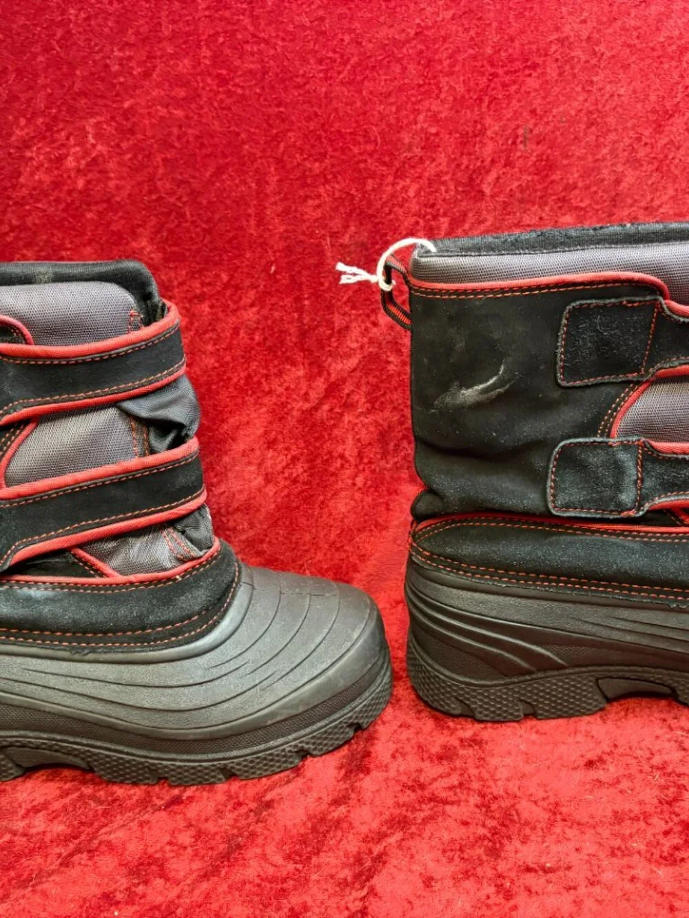 Totes Eddie Black/Red Snow Boots Men's Size US 5M Leather
